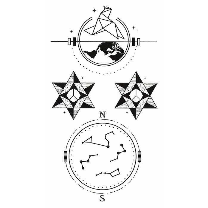 Amazon.com : Astrolabe Temporary Tattoo Sticker (Set Of 2) - OhMyTat :  Beauty & Personal Care